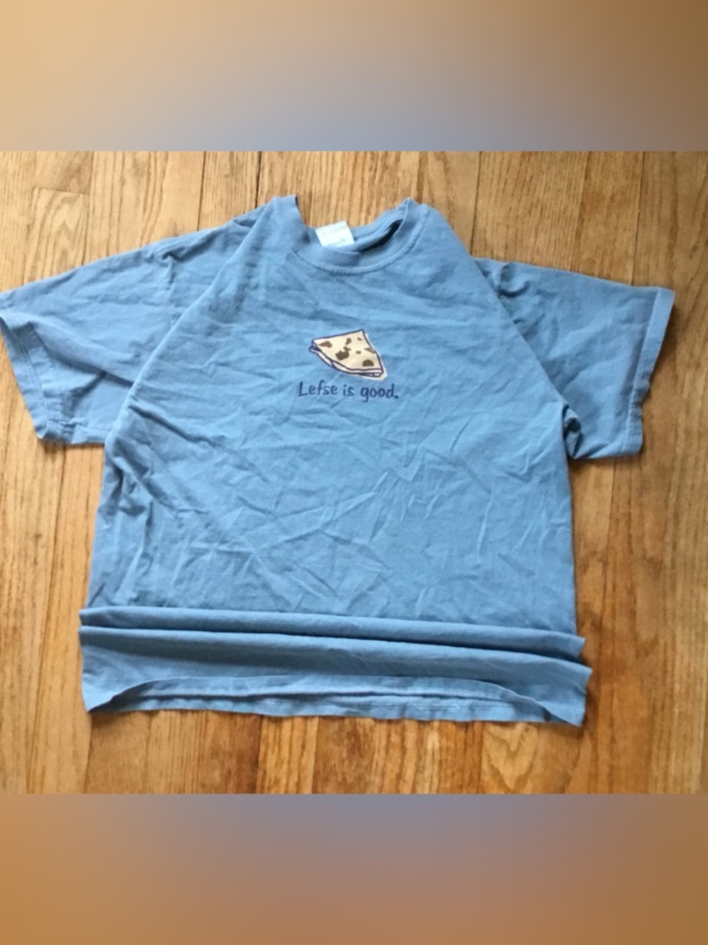 Chromat Kids Light Blue "Lefse is good." Graphic Tee